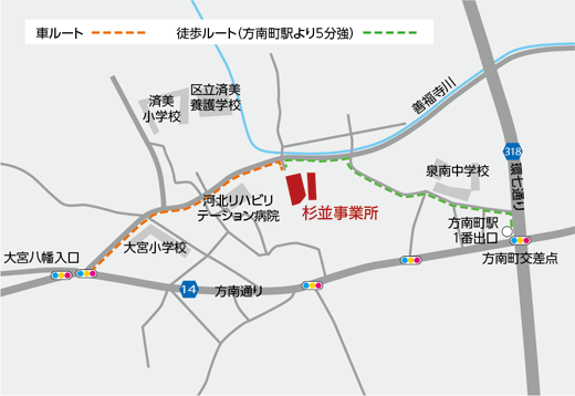 地図：堀之内事業所の地図