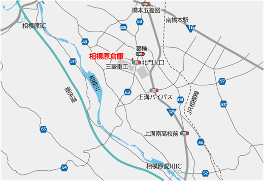 地図：相模原事業所の地図